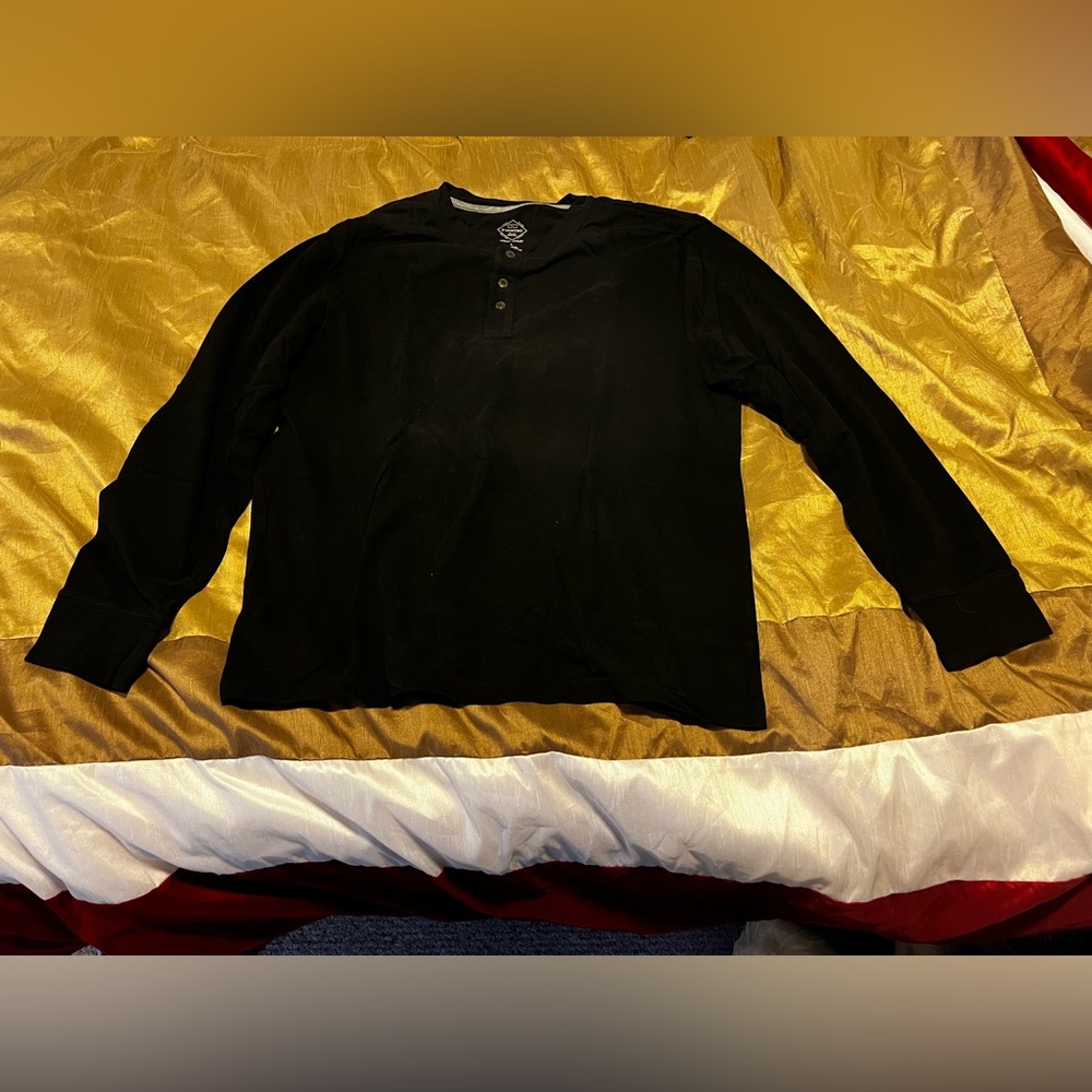 St. John's Bay Black Legacy Henley Shirt